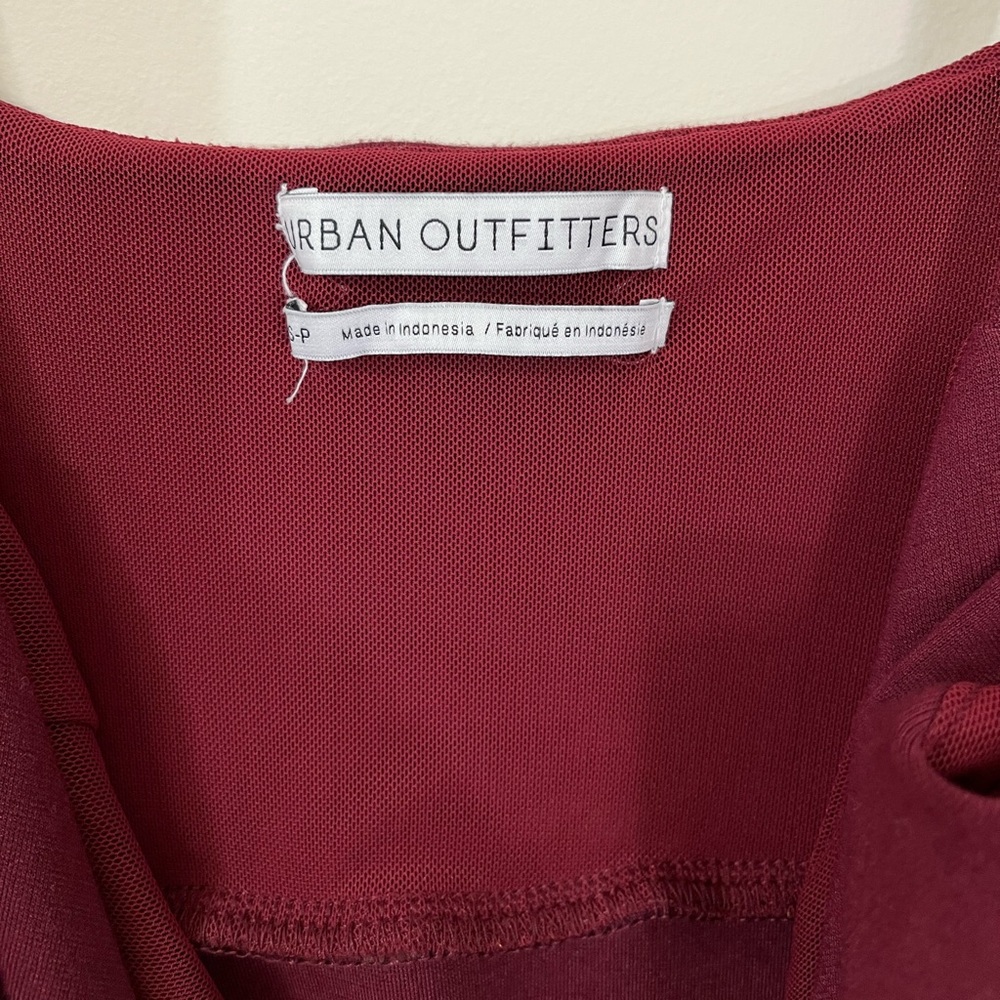 Urban Outfitters Ponte Lace Up Mini Dress in Burgundy - Picture 5 of 8